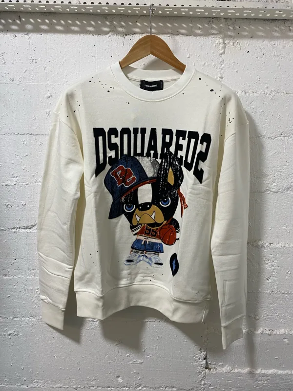 Dsquared2 Cotton Sweatshirt White/White | MASSIMOLUXURYOUTLET