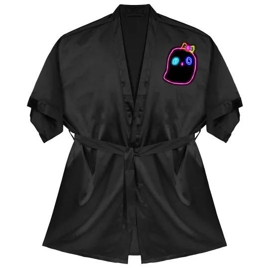 💠NFT NEON BLOOP 3💠 SATIN KIMONO SHORT ROBE | 💠 ℕ𝔽𝕋 𝕄𝕖𝕣𝕔𝕙 💠