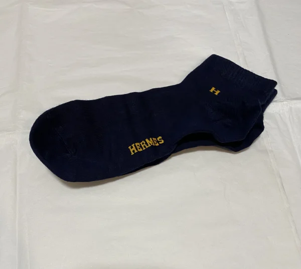 Hermes Paris Cotton Sport Socks Dark Blue | MASSIMOLUXURYOUTLET