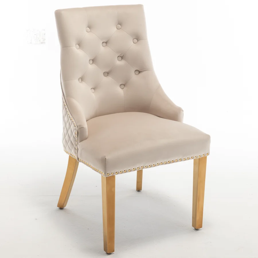 Chaise Anneau Cloute Matelasse  Gold Beige/Ref:5 | MULTI-AFFAIRES