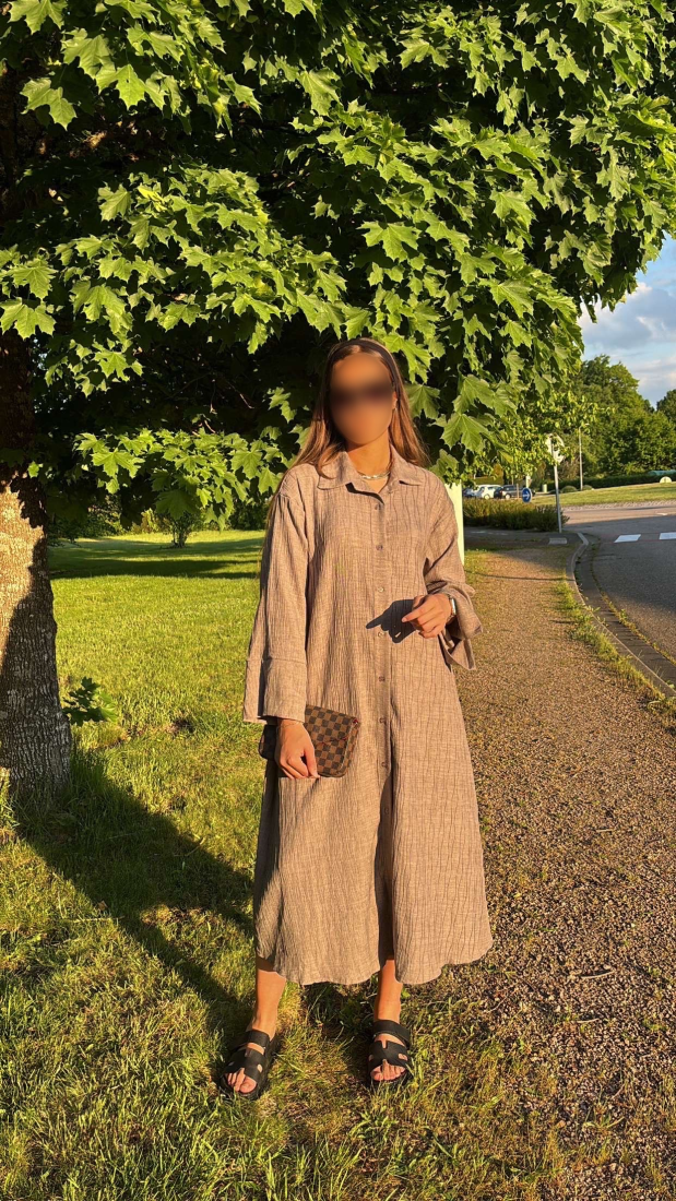 Robe taupe SERENA | AYRA Prêt-à-porter