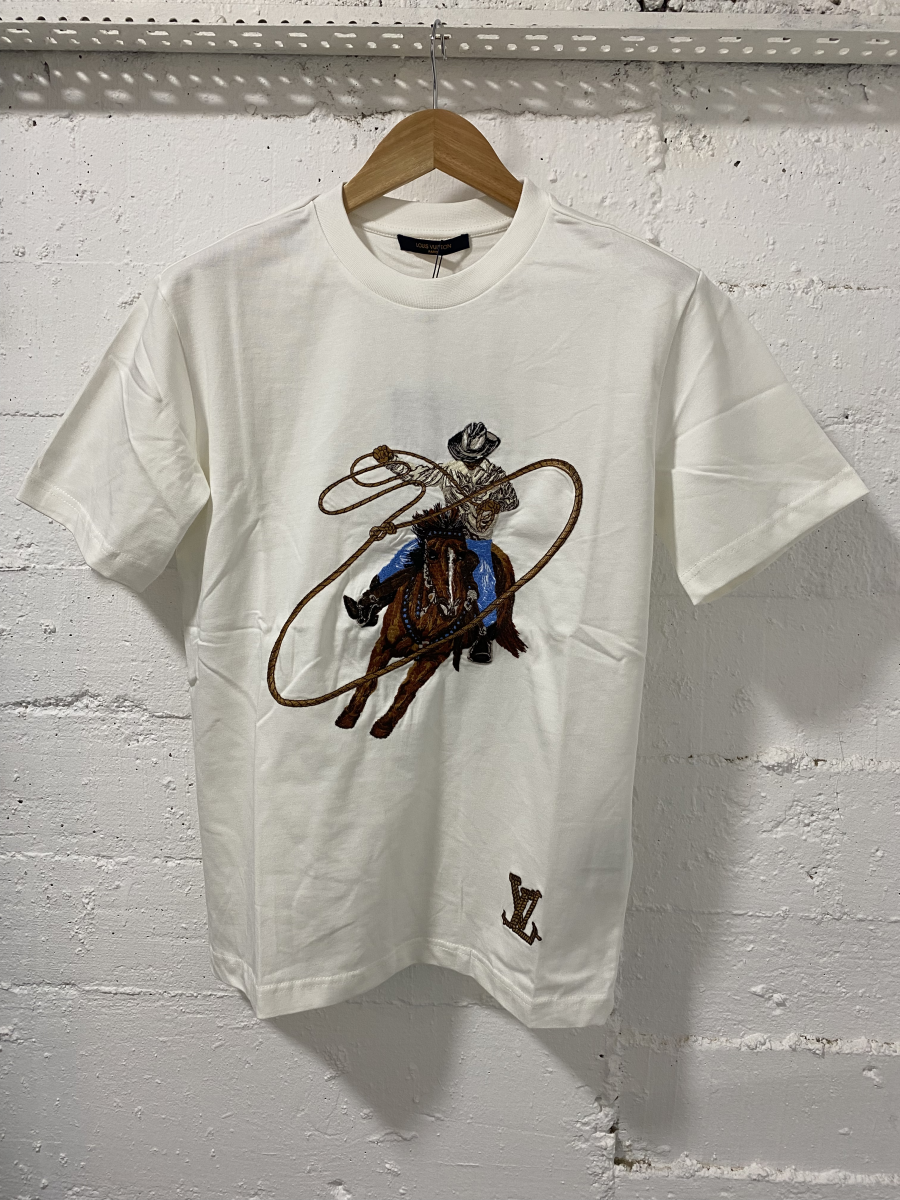 Louis Vuitton T-Shirt Cowboy Milk White | MASSIMOLUXURYOUTLET