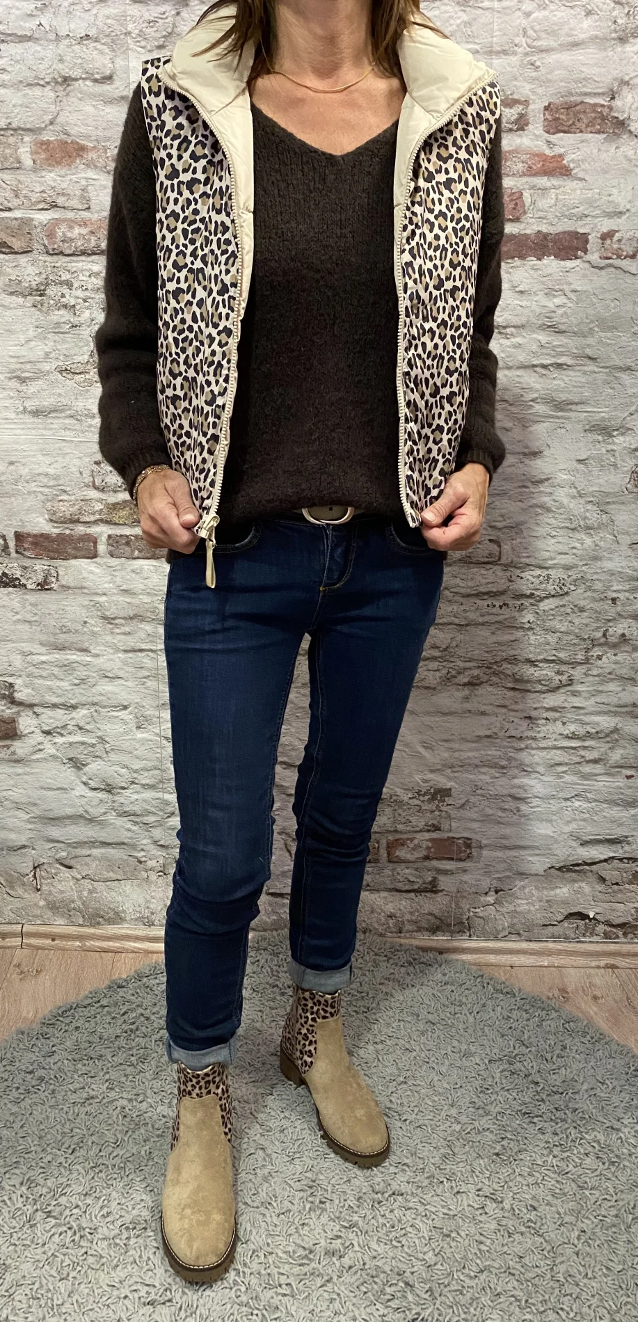 Doudoune sans manche leopard | Jus de coco 