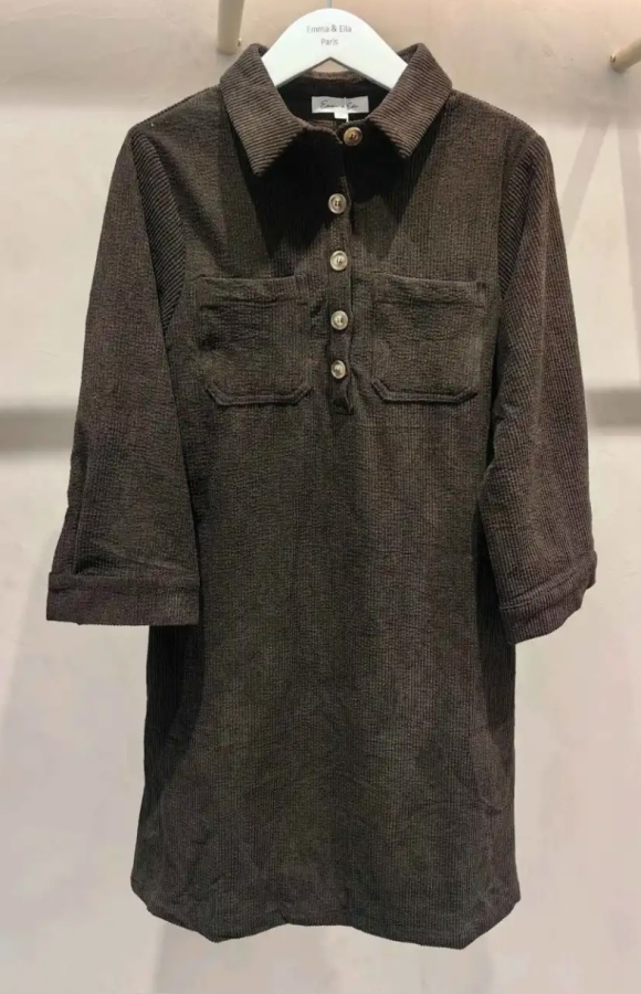 Robe chemise velours côtelé | Jus de coco