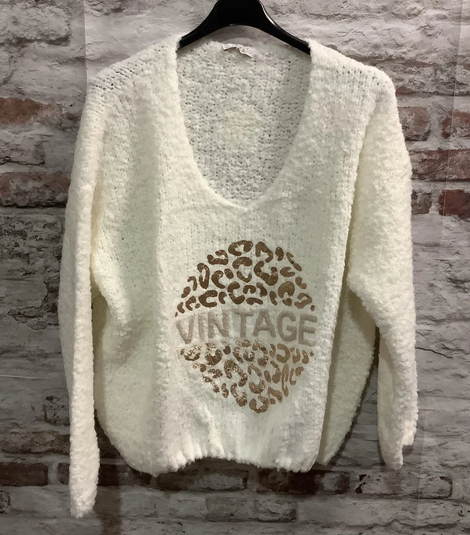 Pull bouclette vintage | Jus de coco 