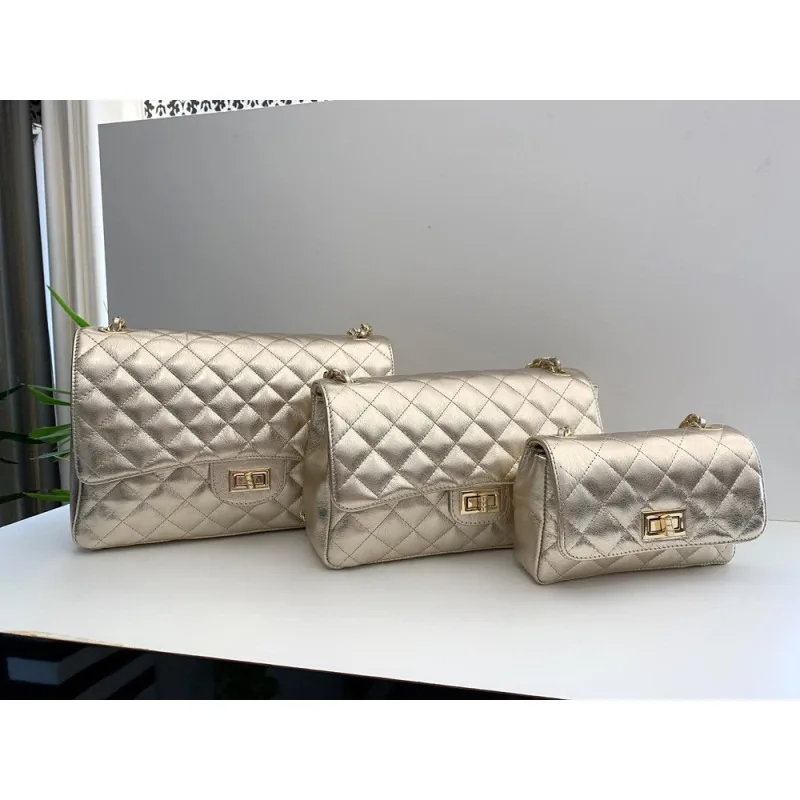 Borsa Trapuntata in pelle con catena  | Carvin Bags