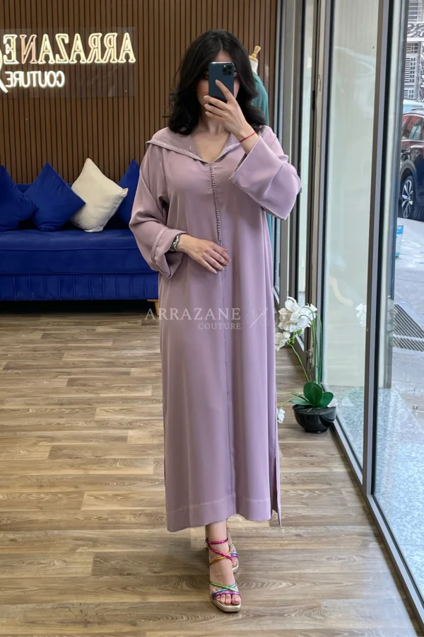 Djellaba Crêpe Berchmen Mauve Claire | CasaZaz
