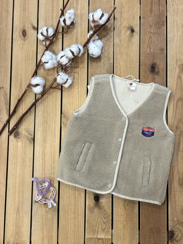 Gilet en teddy beige poheme  | Lena in Love 
