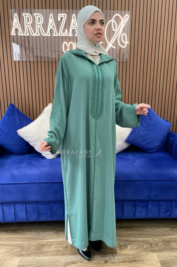 Djellaba Crêpe Zwak Lamallam Vert | CasaZaz