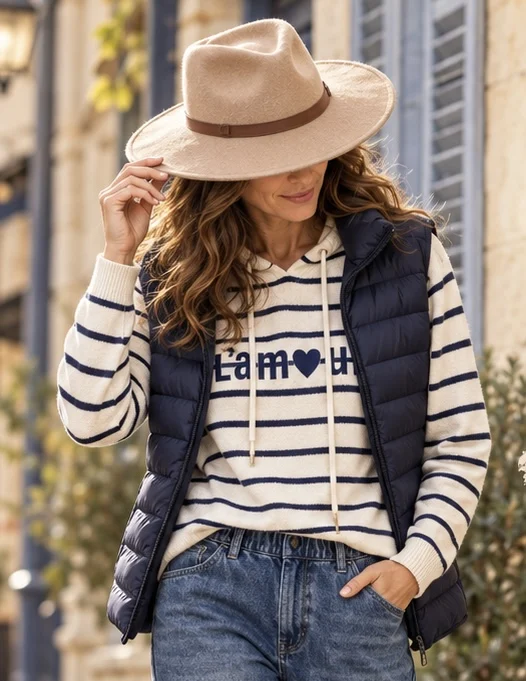 Pull rayé l’amour | Jus de coco