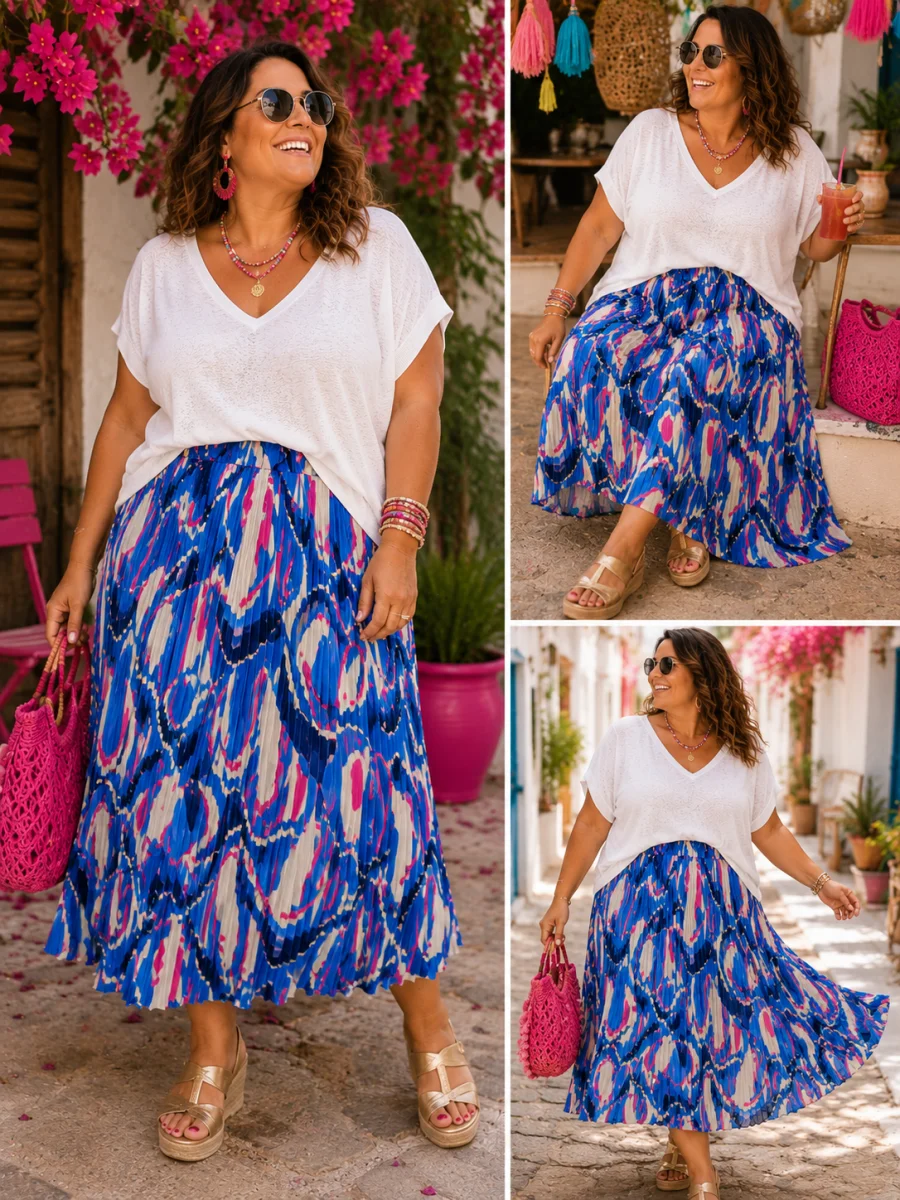 SOLDES !! jupe plissée " solena" 38 au 52 | Les Chics Filles by Sab