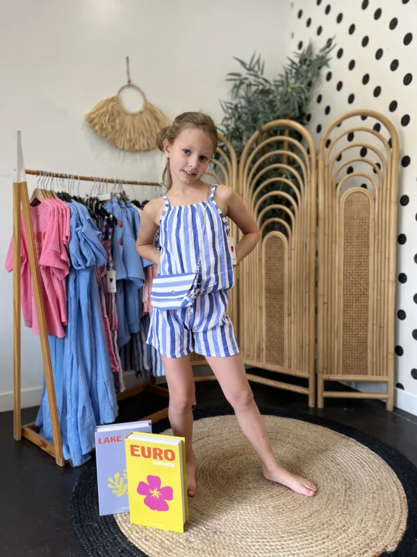 Salopette ocean blue lignée  | Lena in Love 