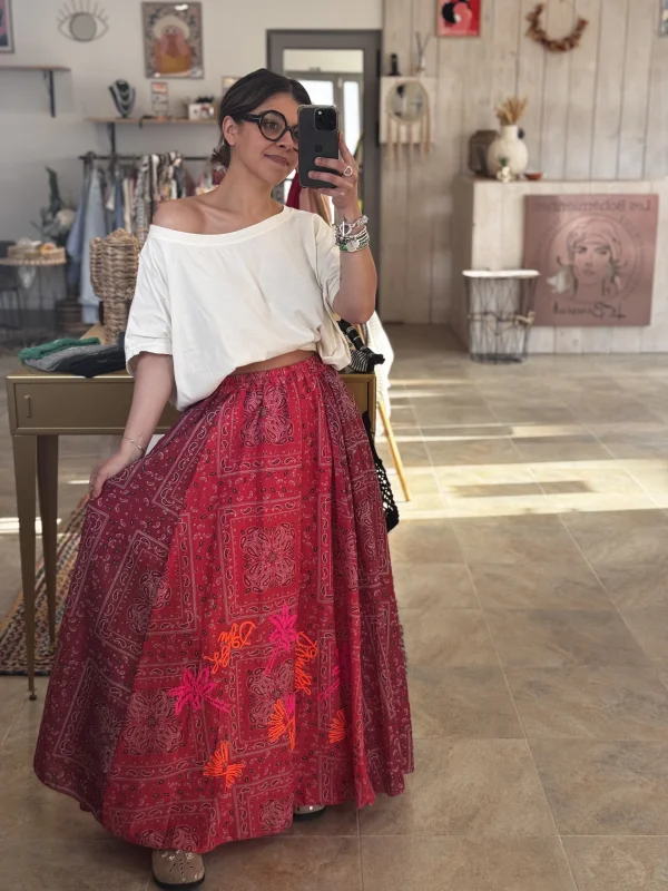 Jupe PABLO rouge | Les bohemiennes Le Bouscat
