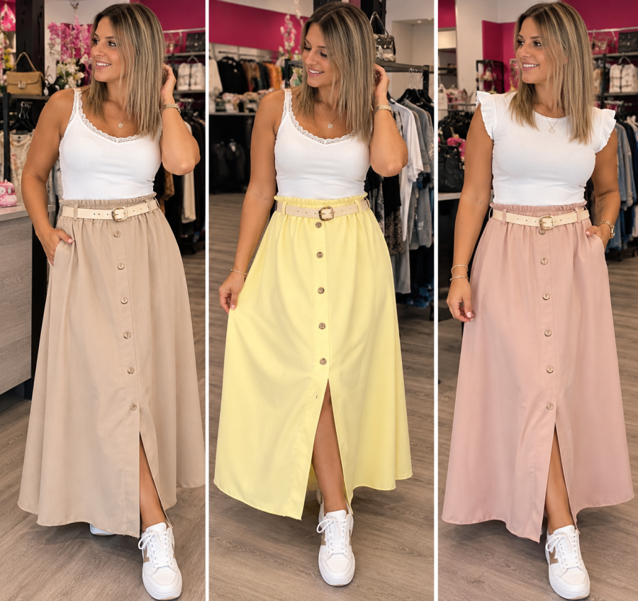 Jupe à boutons | Boutique Manon création