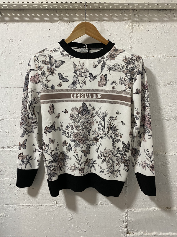 Christian Dior Paris Women Sweatshirt White/Black  | MASSIMOLUXURYOUTLET
