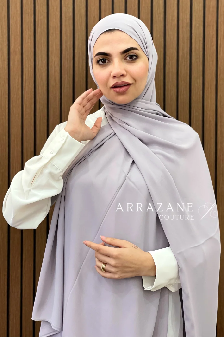 Châle Crêpe Uni Gris Argent | CasaZaz