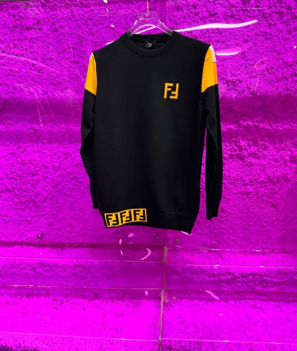 Fendi Roma Sweater Black/Yellow | MASSIMOLUXURYOUTLET