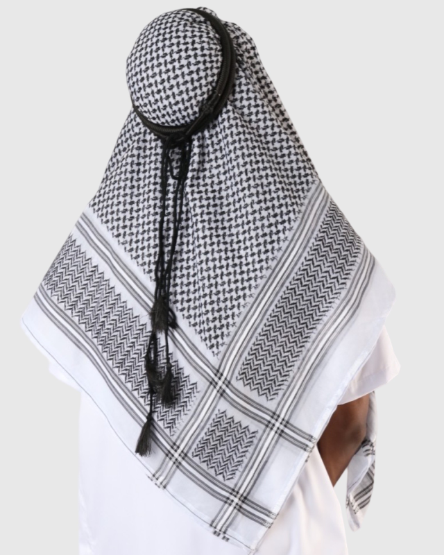 KEFFIEH PALESTINIEN - NOIR ET BLANC | AMCOSMETIK