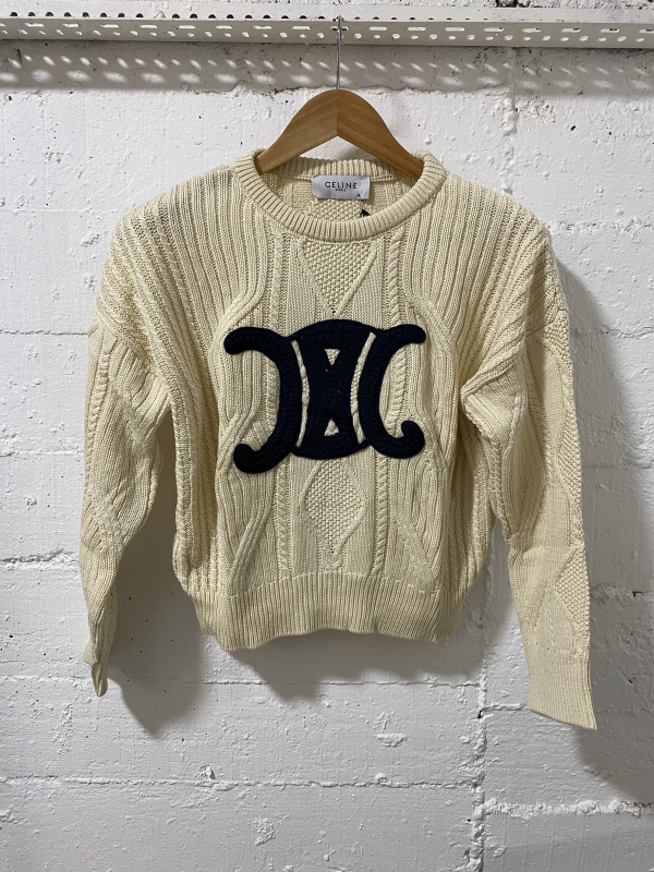 Celine Paris Women Sweatershirt Beige | MASSIMOLUXURYOUTLET