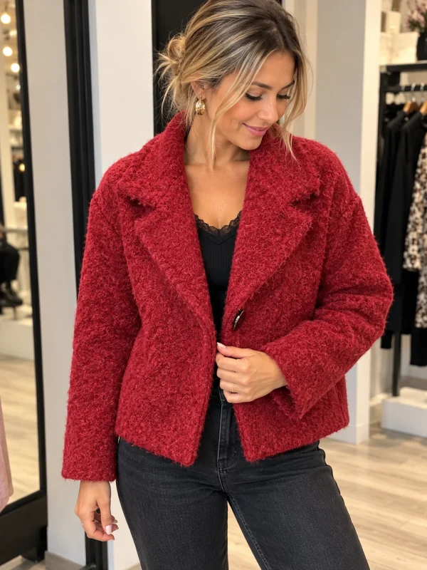Veste bordeaux | Boutique Manon création