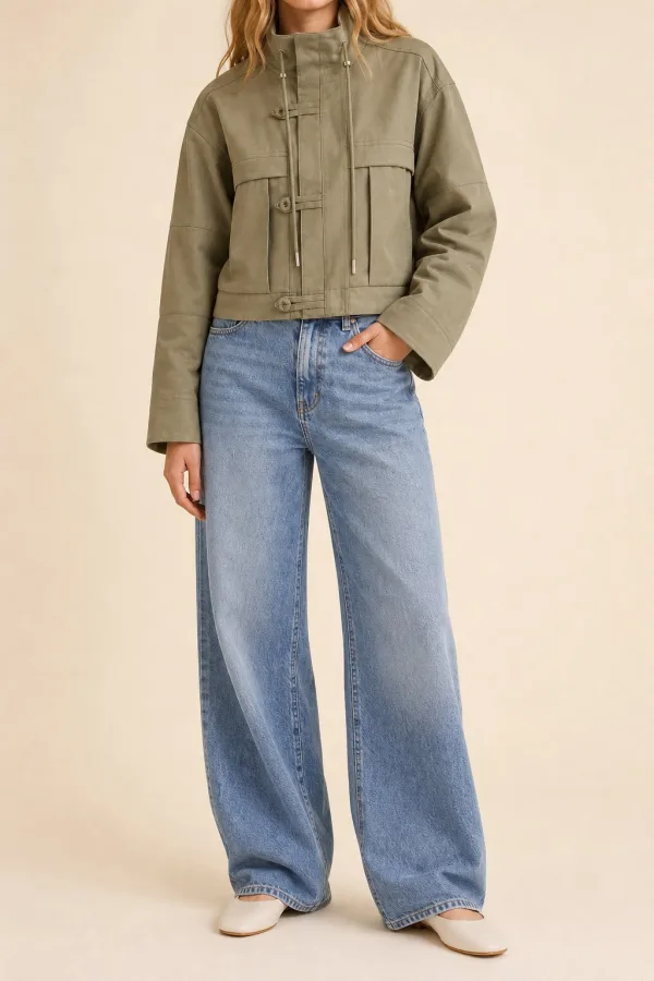 Veste courte col montant à liens | Deal Only One