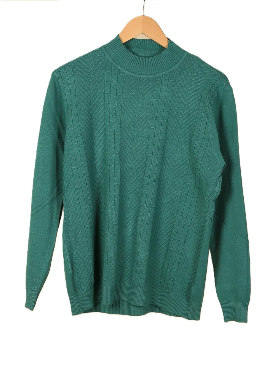 Pull Anaé col montant - vert  | Dîna Shop'