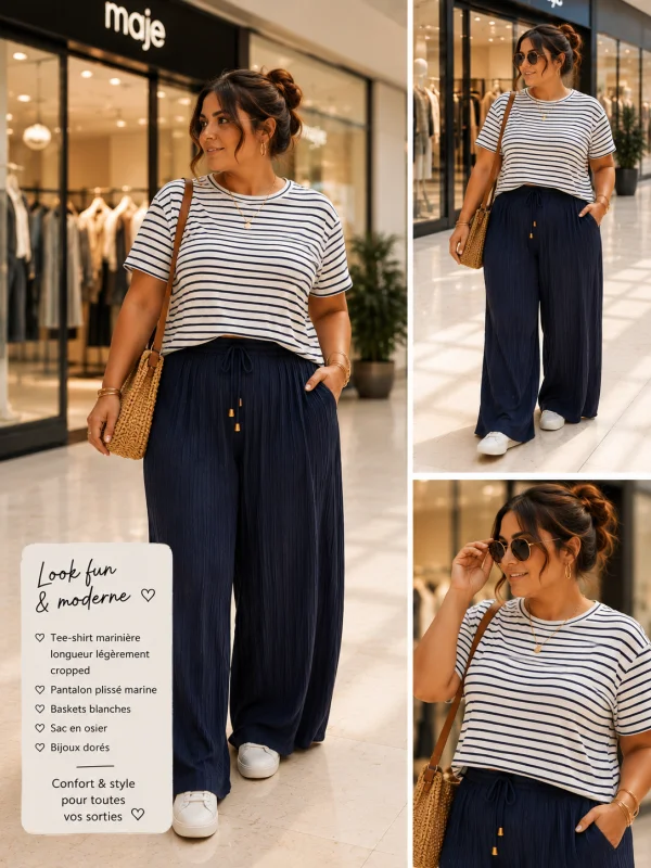 Tee-shirt " marinette " marine 36 au 46 | Les Chics Filles by Sab