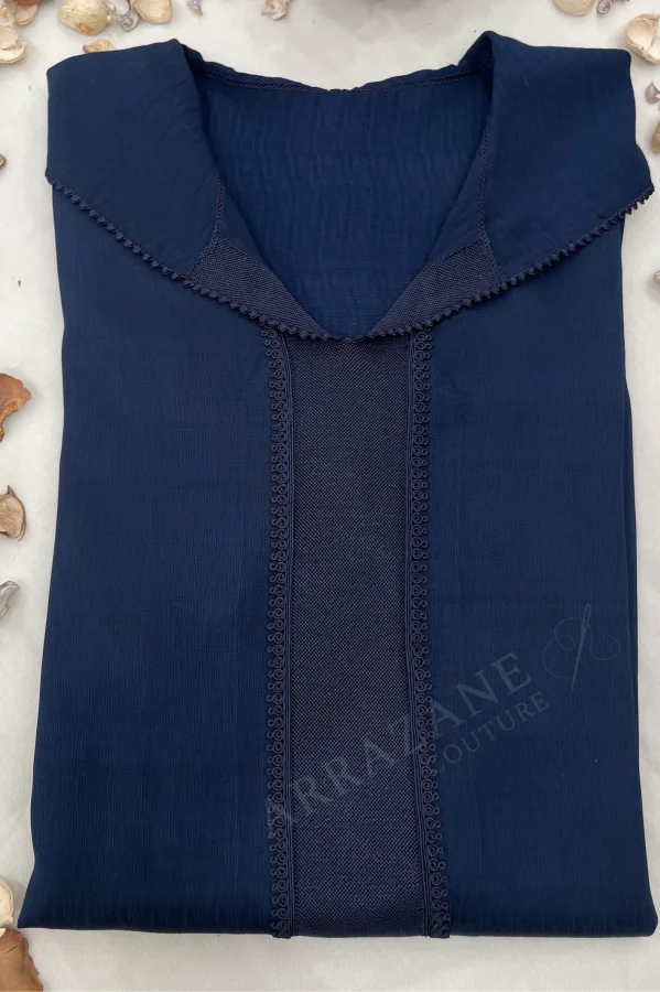 Djellaba Randa Hessira Bleu Marine | CasaZaz