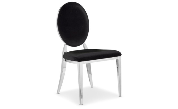 Chaise Medaillon Velours Noir /Ref:5 | MULTI-AFFAIRES