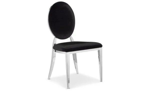 Chaise Medaillon Velours Noir /Ref:5 | MULTI-AFFAIRES