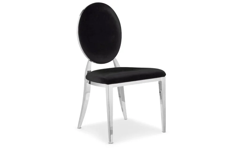 Chaise Medaillon Velours Noir /Ref:5 | MULTI-AFFAIRES
