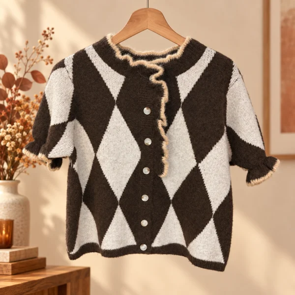 Gilet/ pull " Charlie " marron 36 au 46 | Les Chics Filles by Sab