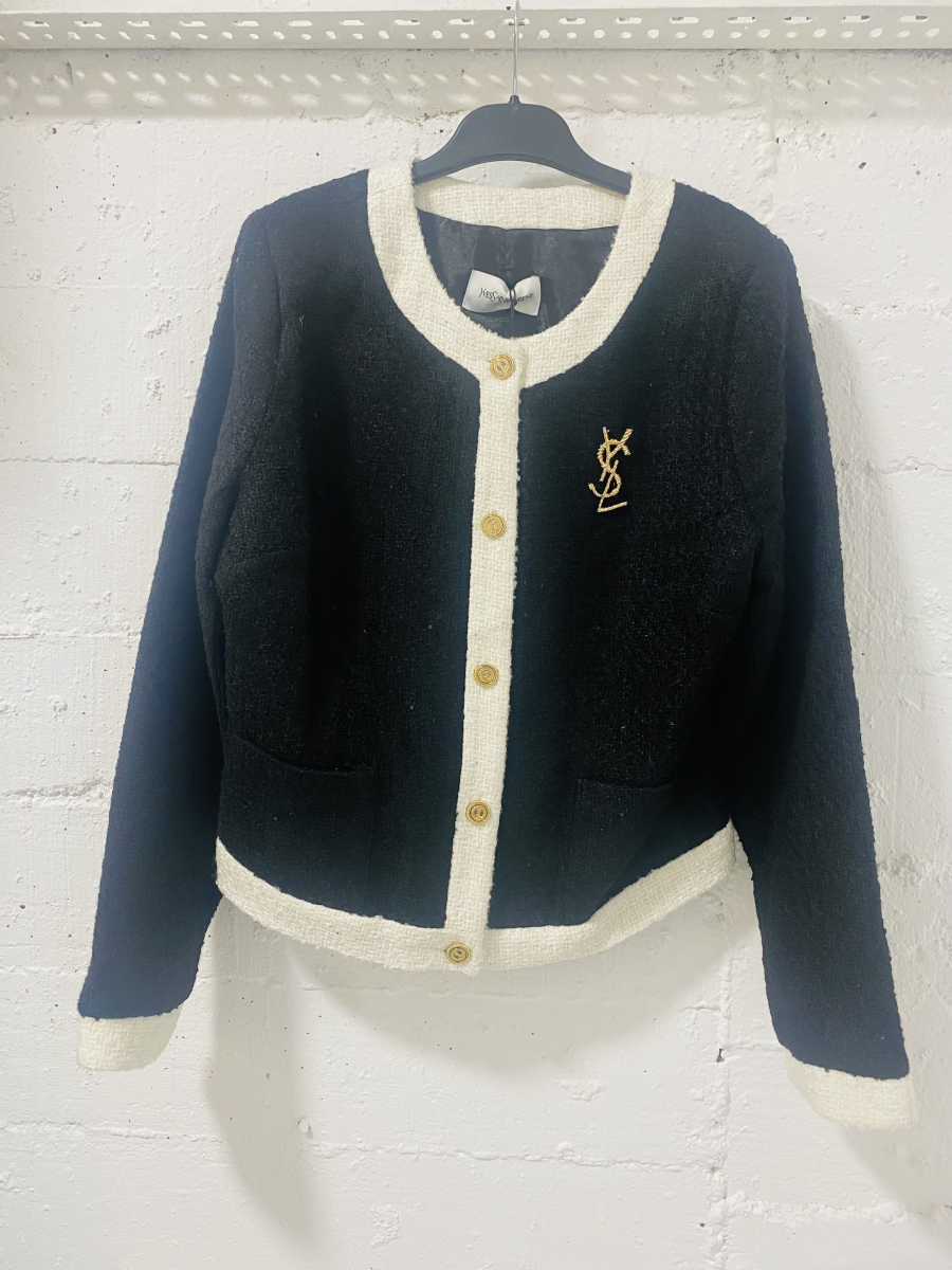 Yves Sain Laurent Women Jacket Black/White | MASSIMOLUXURYOUTLET
