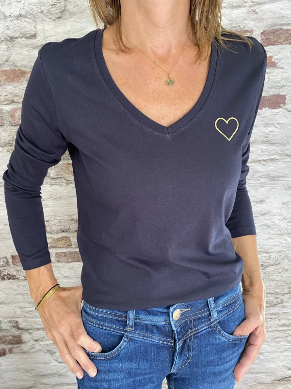 Top longue manche coeur | Jus de coco 
