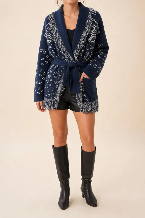 Gilet long à motifs cachemire | Deal Only One