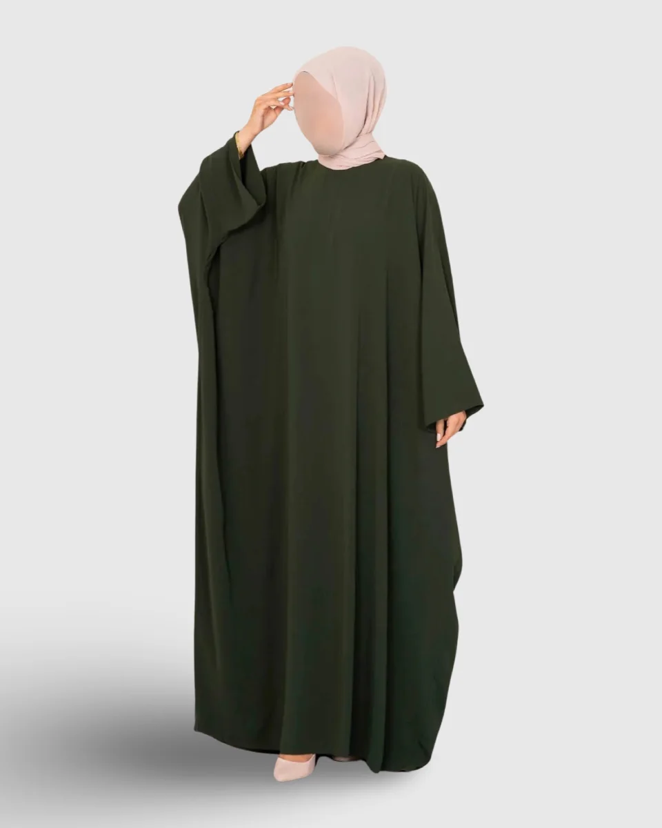 ABAYA À MANCHES CHAUVE-SOURIS - KAKI | AMCOSMETIK