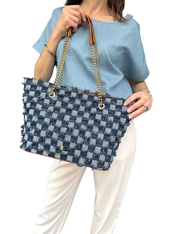 Adele Jean Bleu Camel | Sac'ré