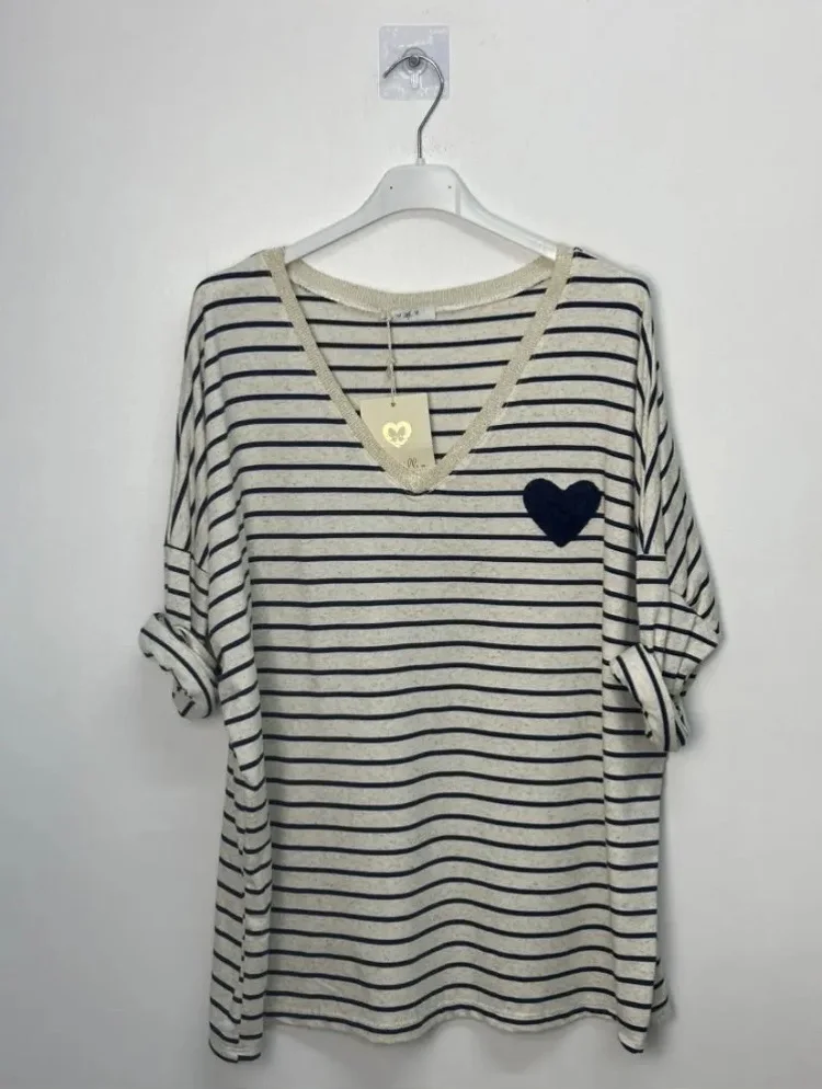Top rayé coeur | Jus de coco 