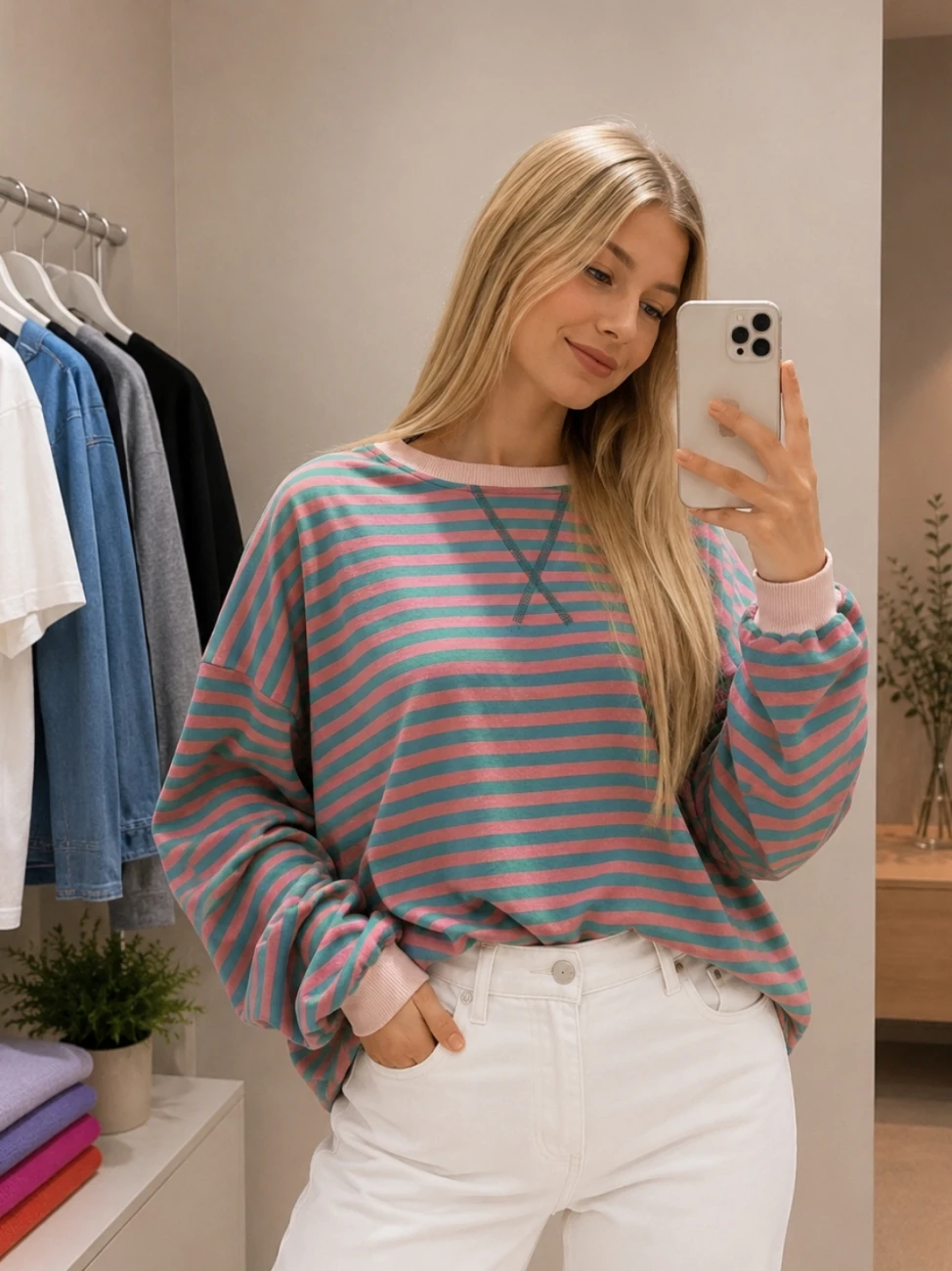 Candy Stripe Sweatshirt | Salsa Color