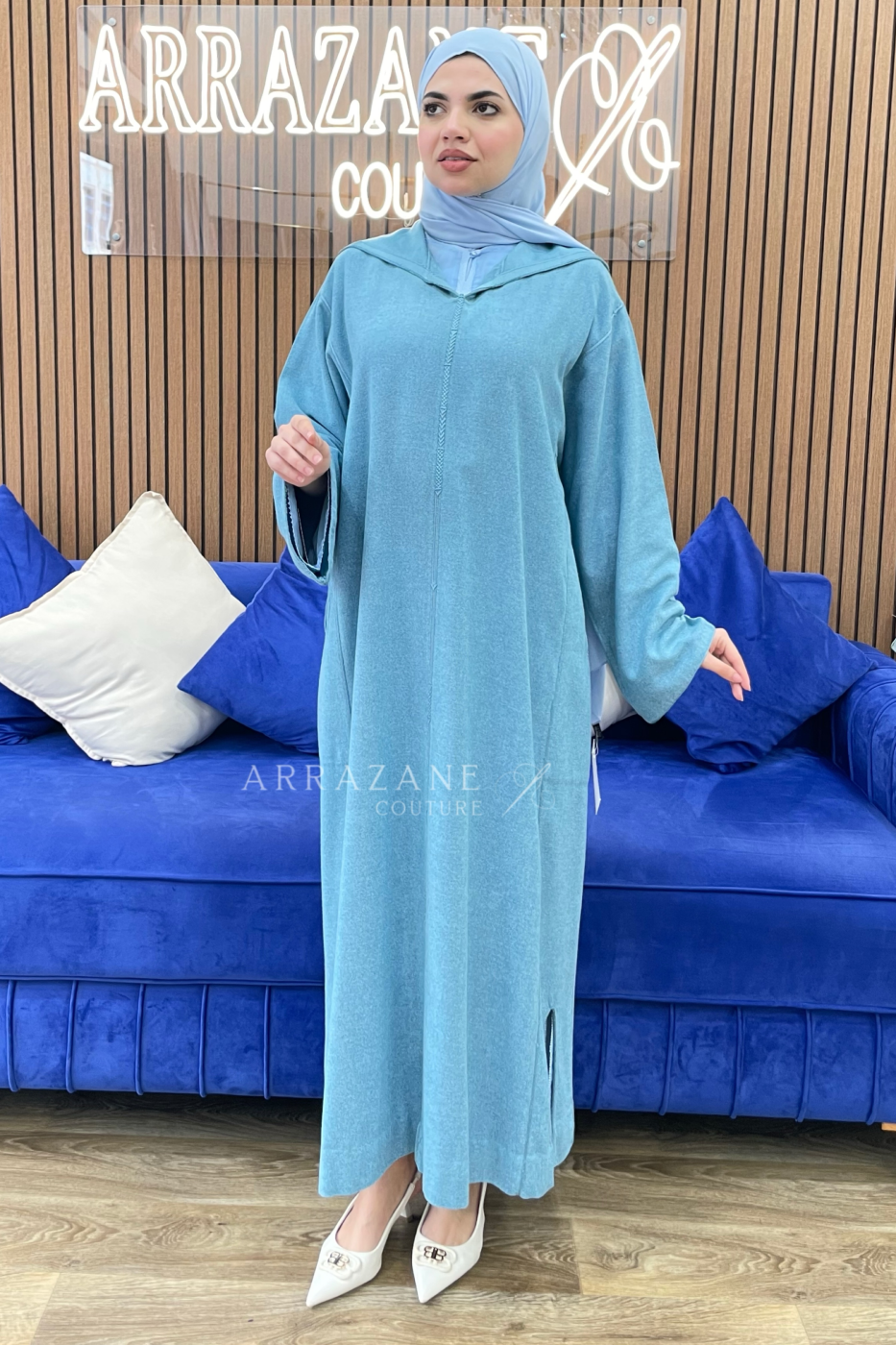 Djellaba Cachemire Bleu Jean Clair | CasaZaz