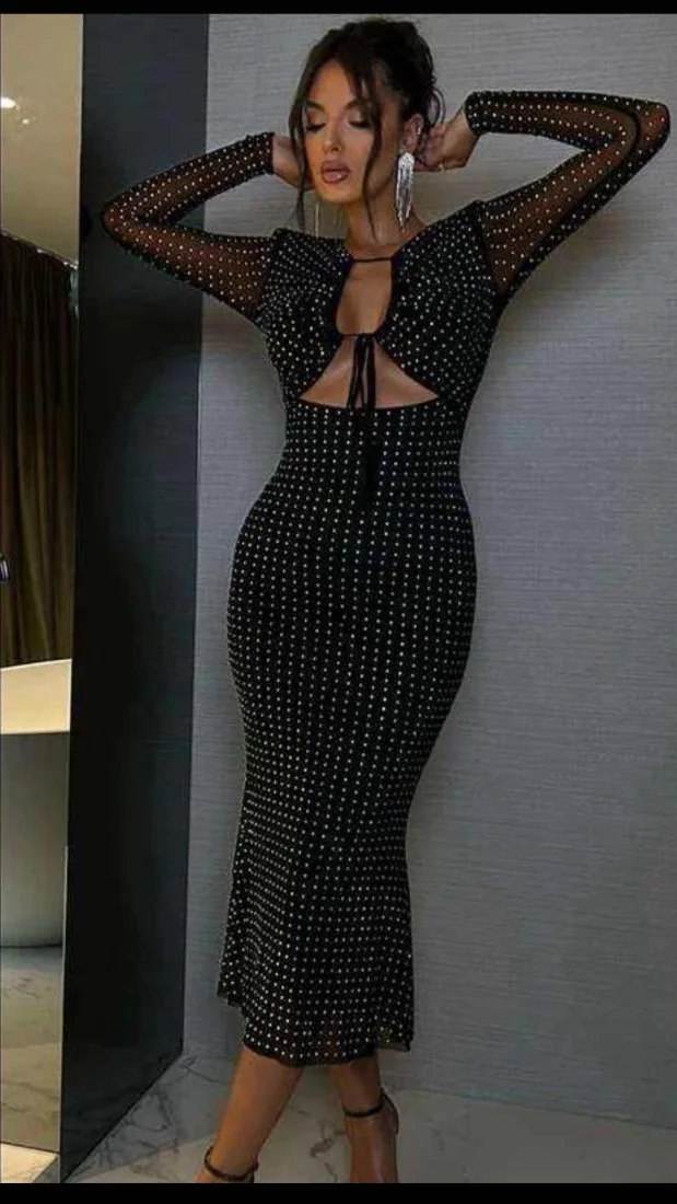Vestido midi tull brillo | New Secret