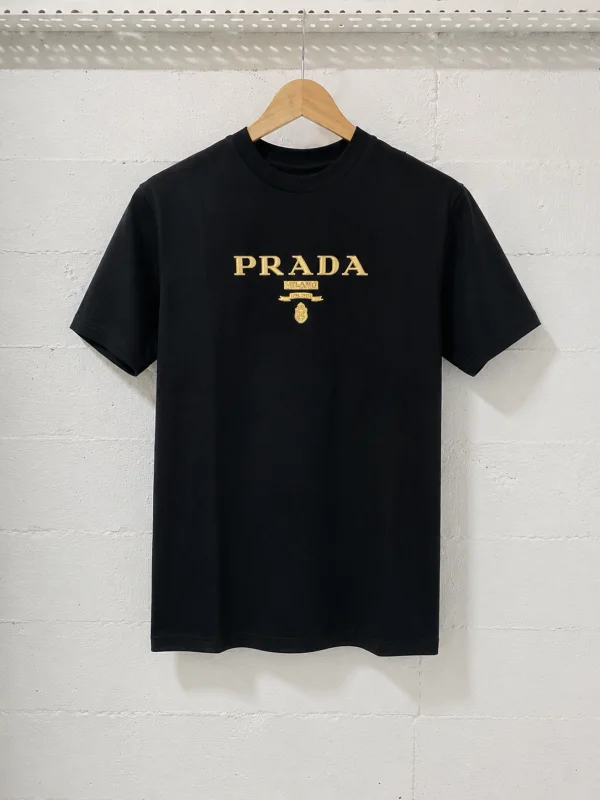Prada Milano T-Shirt Black/ Gold  | MASSIMOLUXURYOUTLET