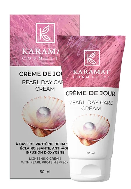 CRÈME PERLE DE JOUR 50 ML ( Crème éclaircissante à la protéine de perle spf20+ ) | AMCOSMETIK