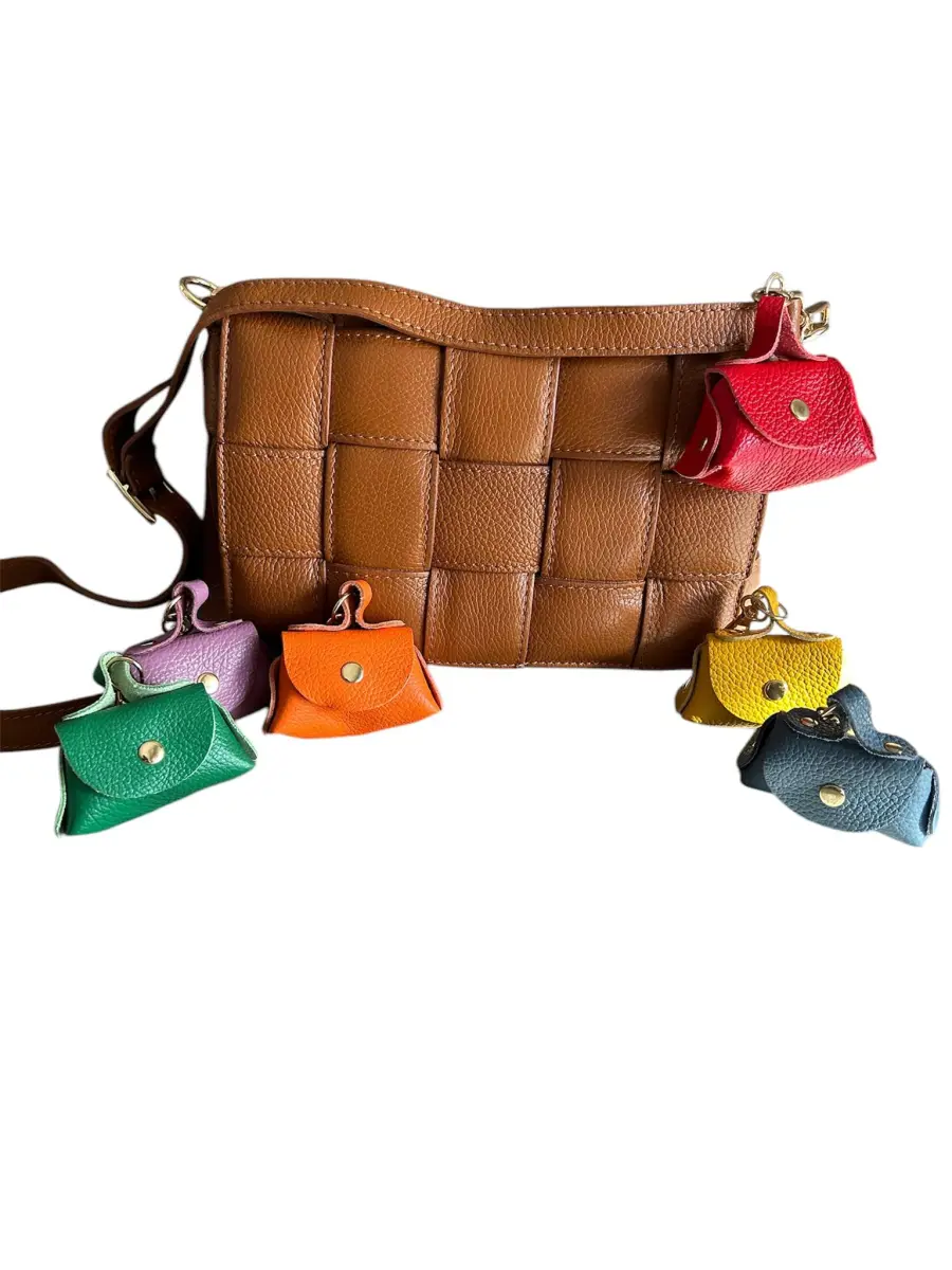 Borsa in pelle a quadri intrecciati | Carvin Bags