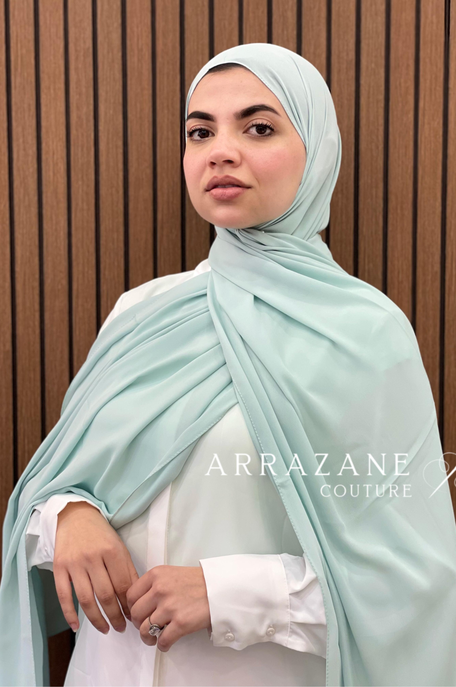 Châle Crêpe Uni Vert eau Foncè | CasaZaz