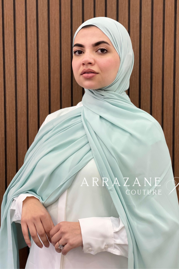 Châle Crêpe Uni Vert eau Foncè | CasaZaz