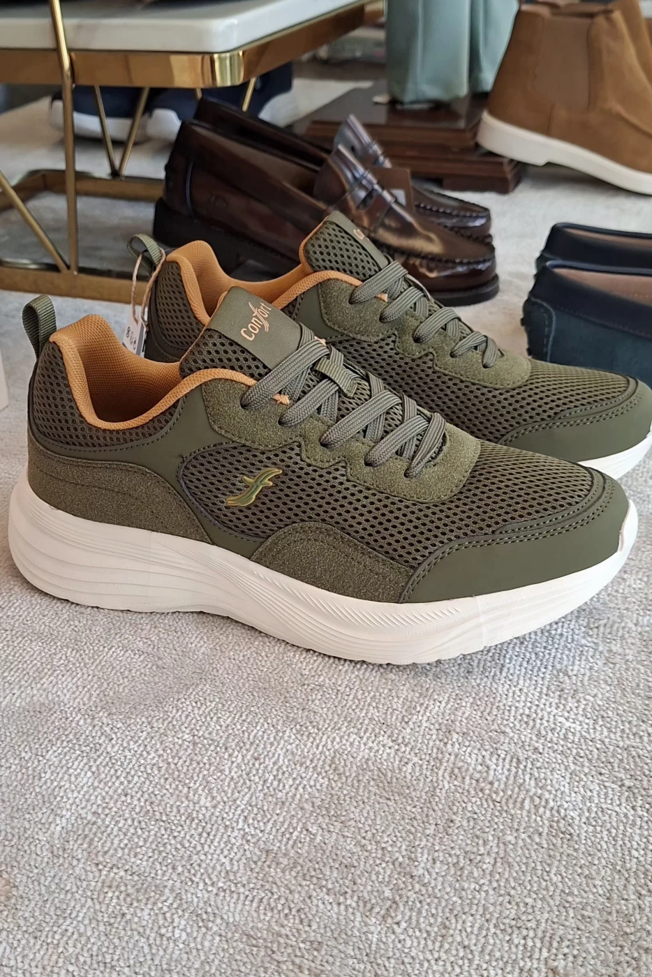 Ténis casual Masculino Confort em Green Kaki Cod. 814 | definne