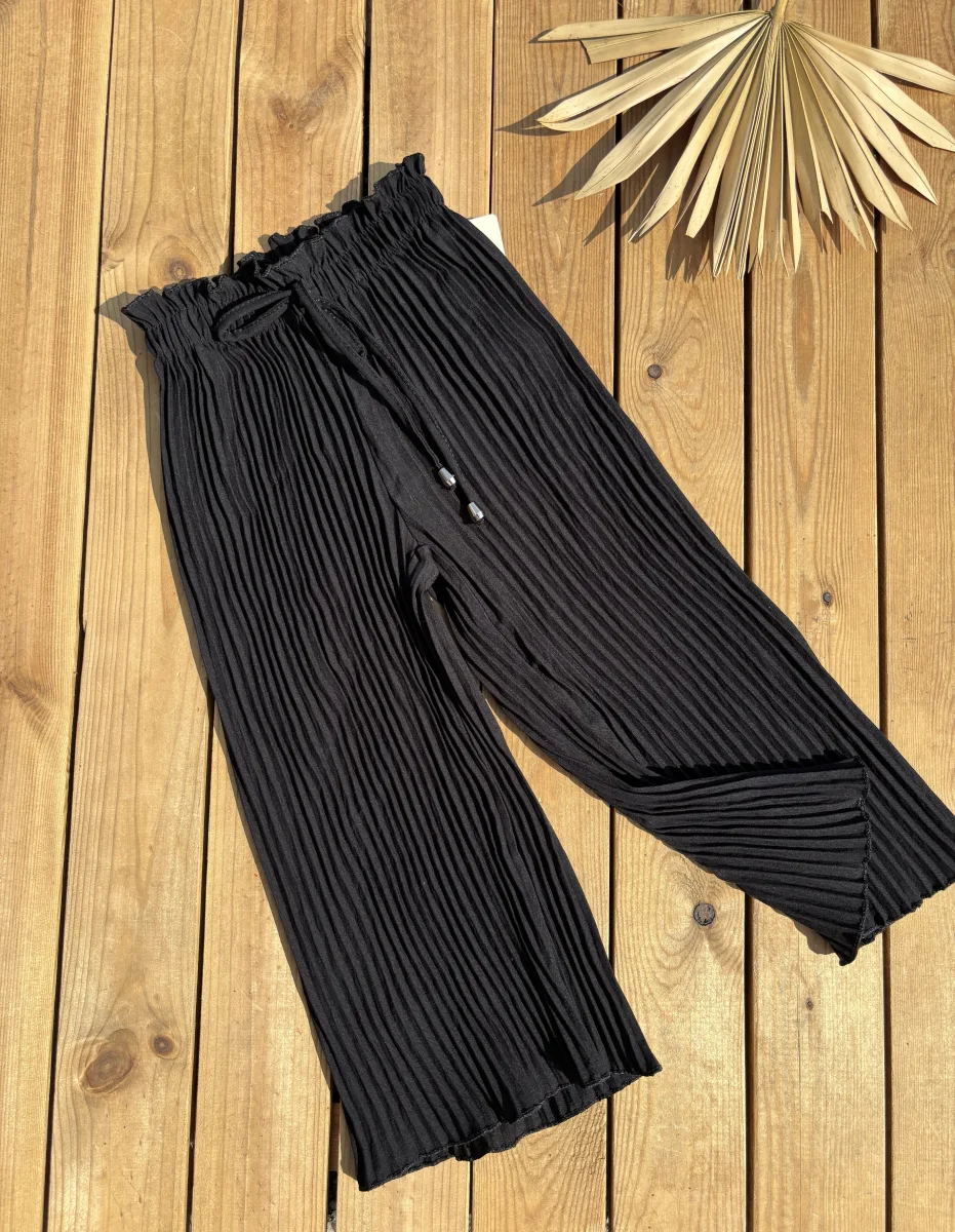 Pantalon fluide plissé noir  | Lena in Love 