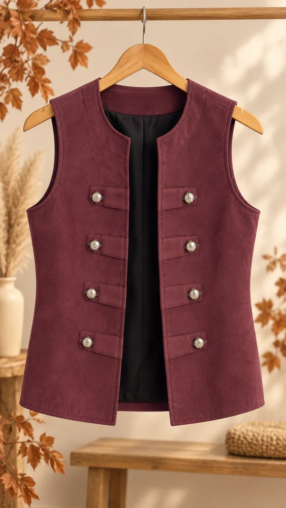 Gilet " vittoria" bordeaux 38 au 48/50 | Les Chics Filles by Sab