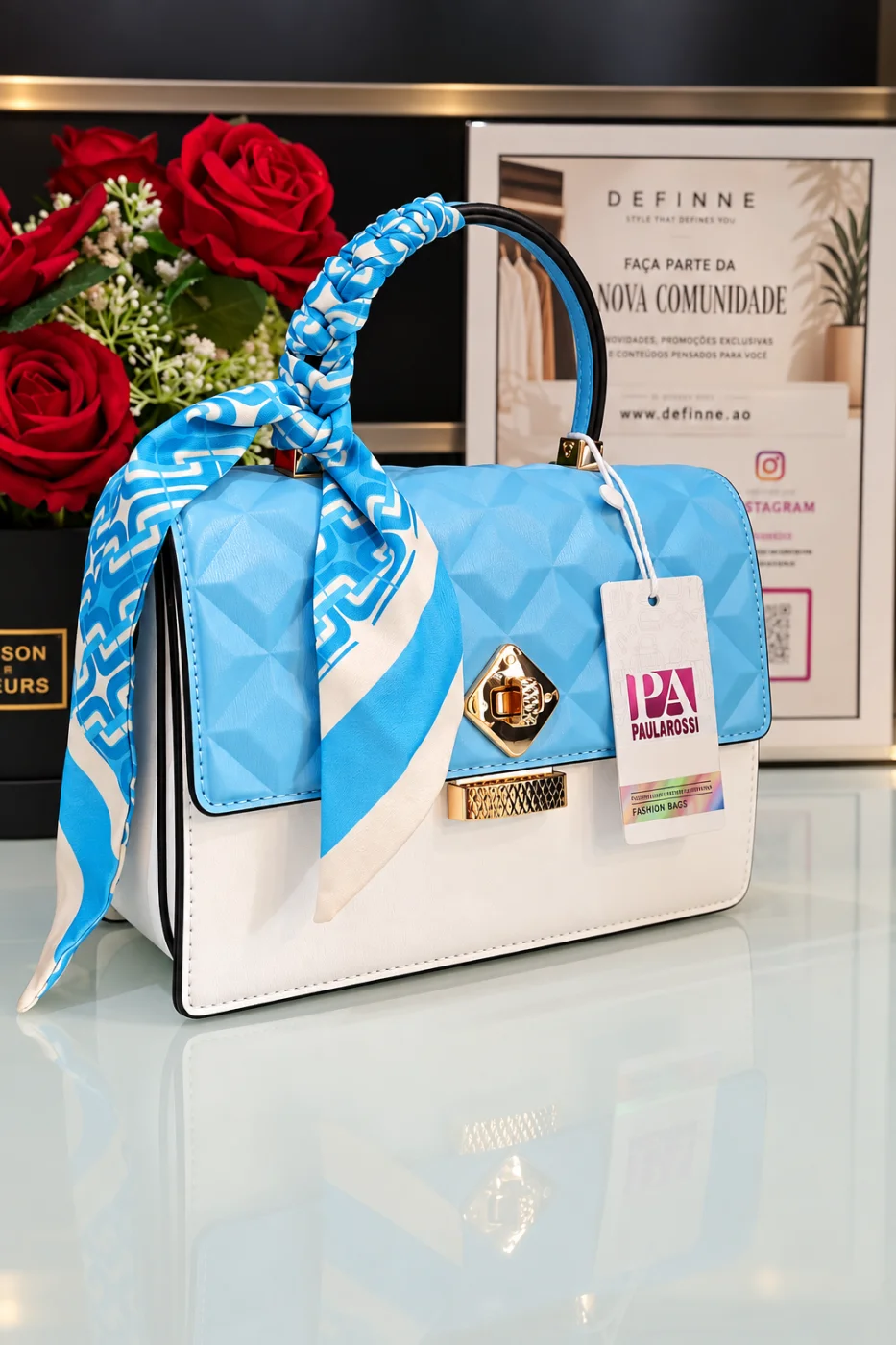 Mala de Senhora Paula Rosse em White/Blue Sky | definne
